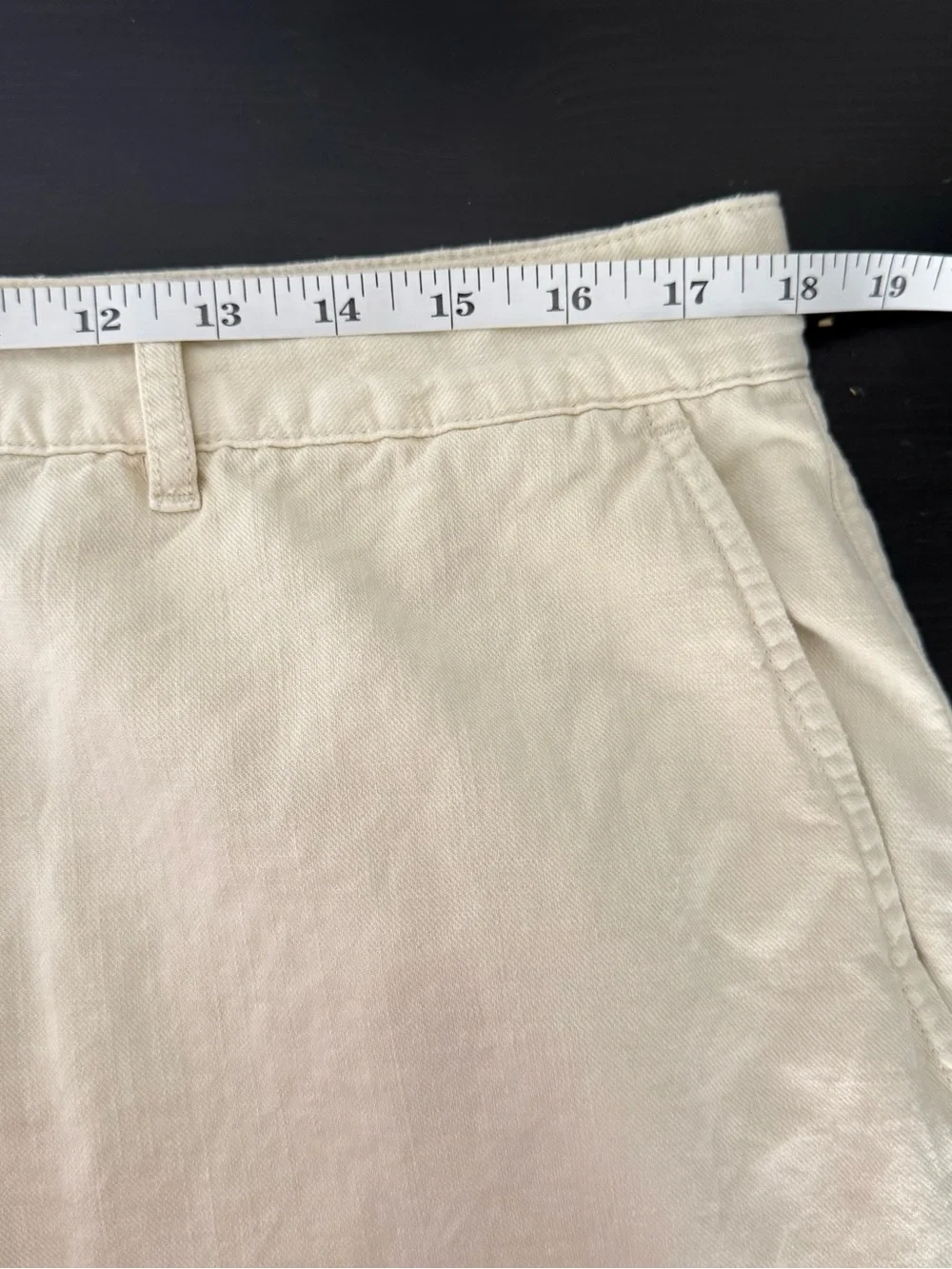 Flint and Tinder Athletic Tapered Fit Pants Mens Sz 36 Beige Cotton Linen Resort